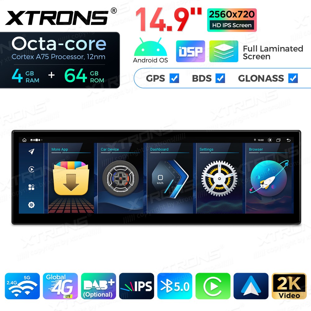 14.9" CarPlay 4G LTE Android Octa-Core Car GPS Stereo For BMW E90 E91 E92 CCC