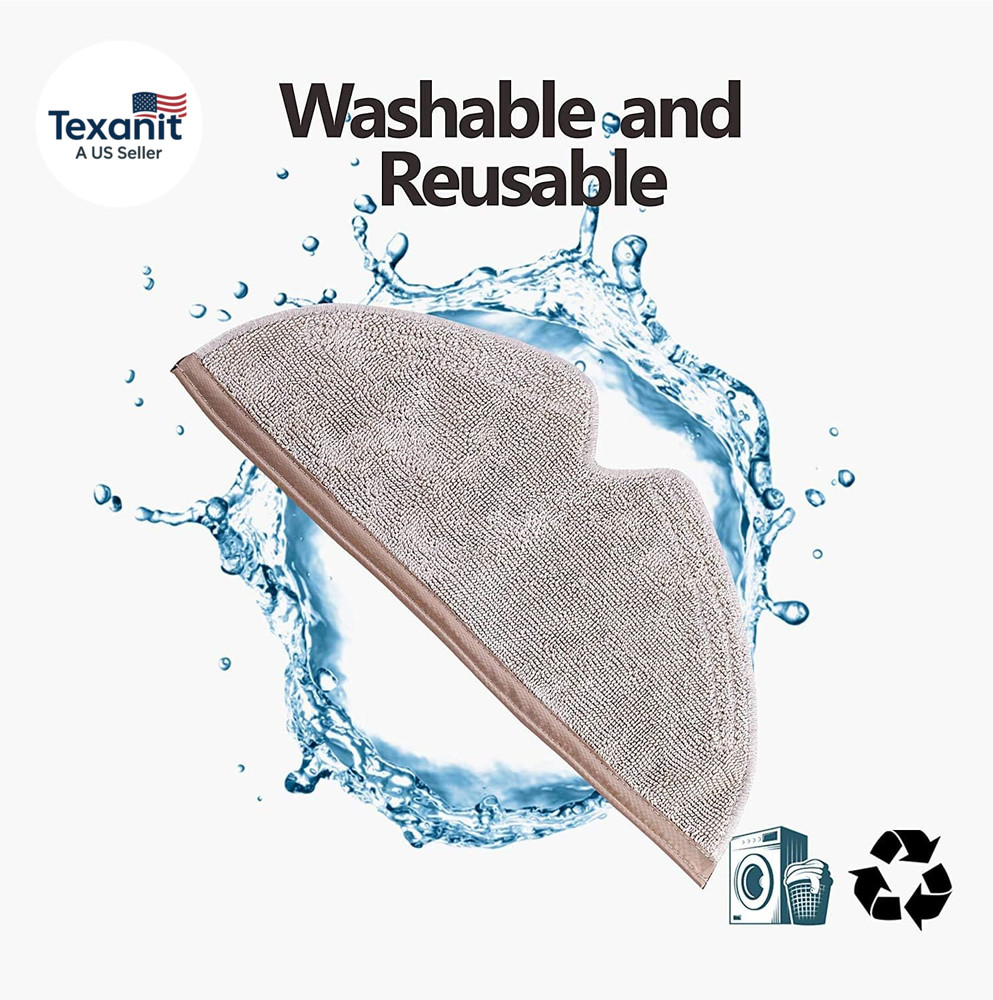 Replacement Spare Microfiber Mop Cloth Pad Compatible with Roborock Q7 Q8 S5 Max