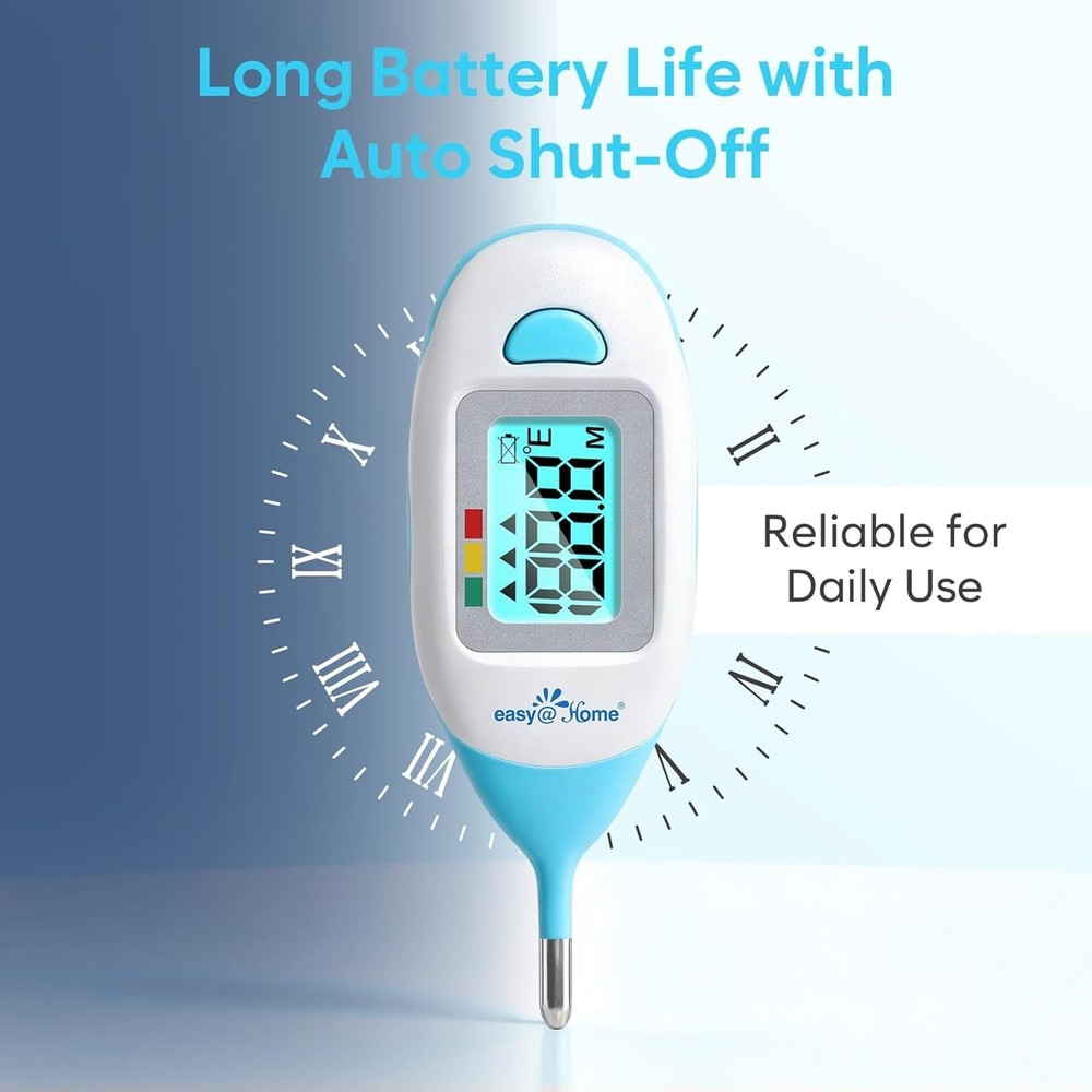 Accurate Baby Rectal Thermometer - Clear LCD Display, Fever Indicator, Quick Use