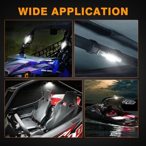 UTV Dome Light, Roll Bar Mount for UTV Interior Lights Battery Powered White