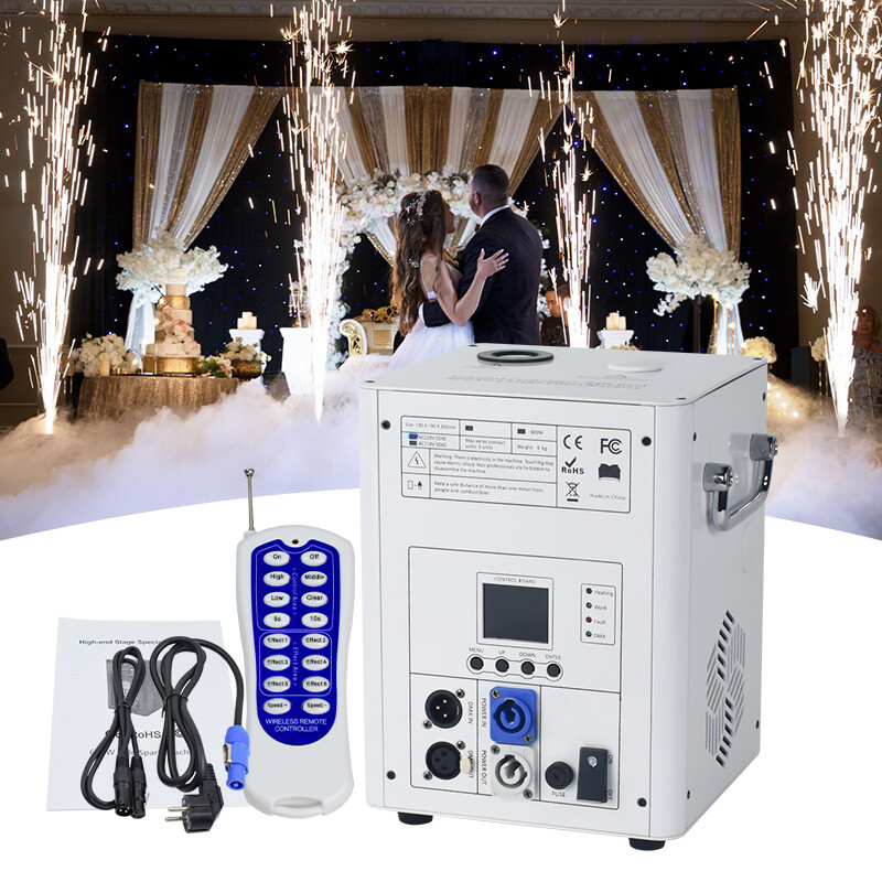 2Pcs Cold Spark Machine 750W Firework Machine DMX512 DJ Stage Effect with Handle