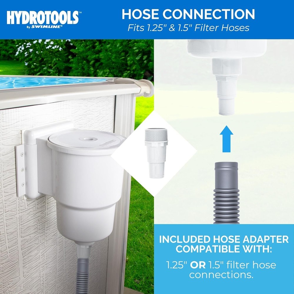 HYDROTOOLS Standard Thru-Wall Above Ground Pool Skimmer Kit ABS Construction