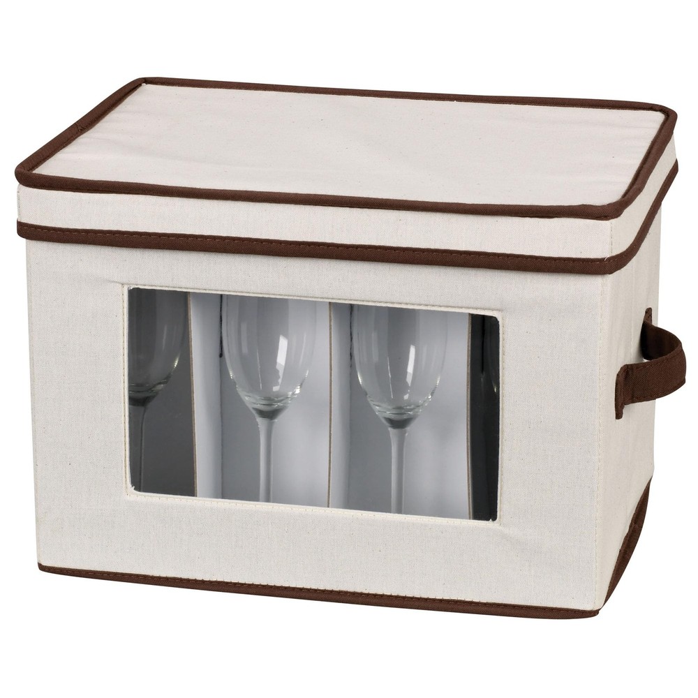 Champagne Flute Storage , 12 Sturdy Compartments, Windowed Front Panel, 2 Riv...