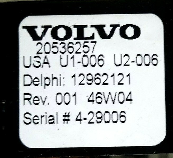 VOLVO CLOCK RADIO TEMPERATURE CONTROL MODULE 20536257