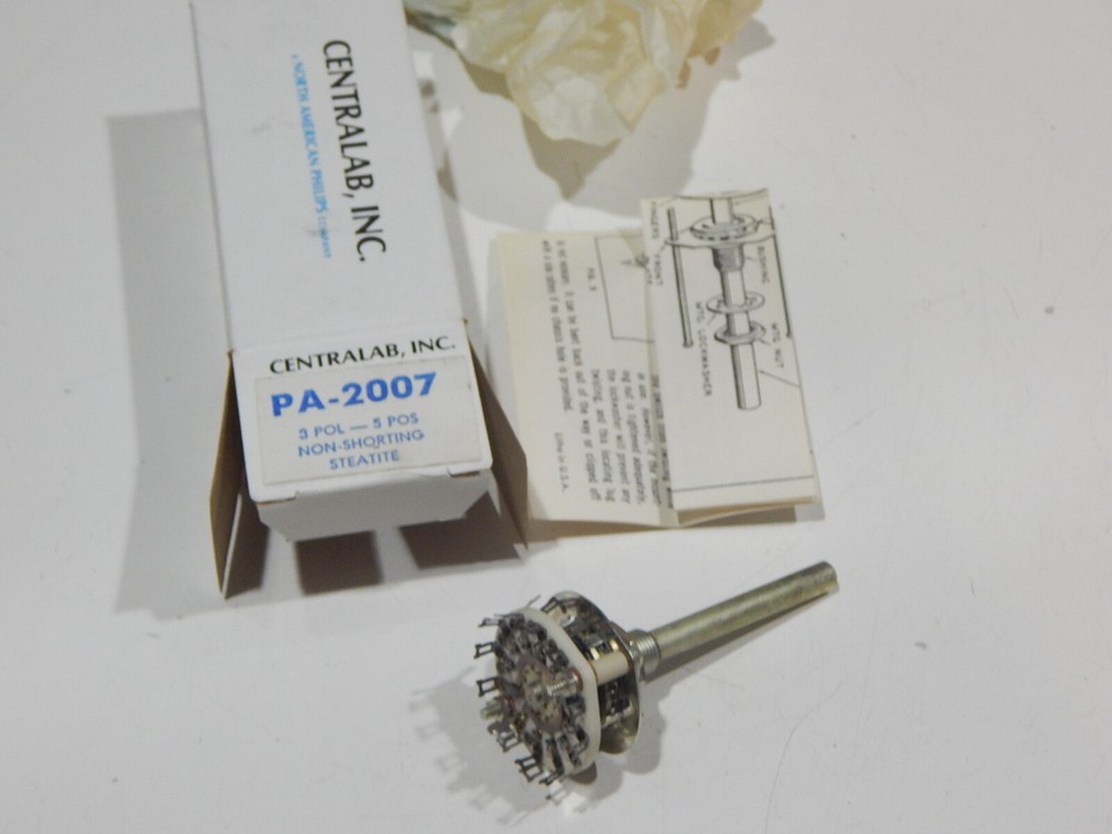 CENTRALAB PA-2007 CERAMIC ROTARY SWITCH NON SHORTING 3 POLE - 5 POSITIONS SWITCH