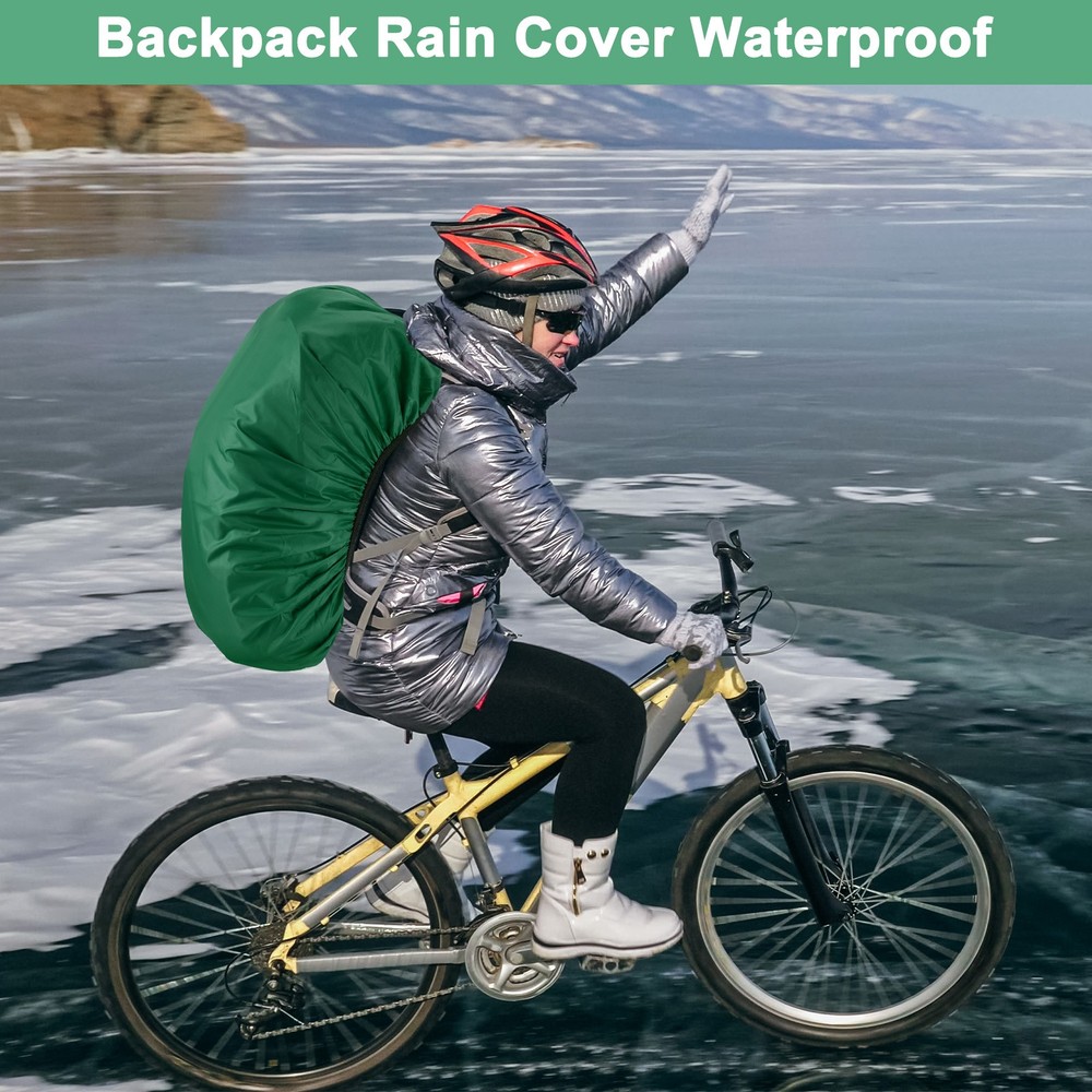 Waterproof Backpack Rain Cover, 15L-25L Backpack Cover [Postal Green]