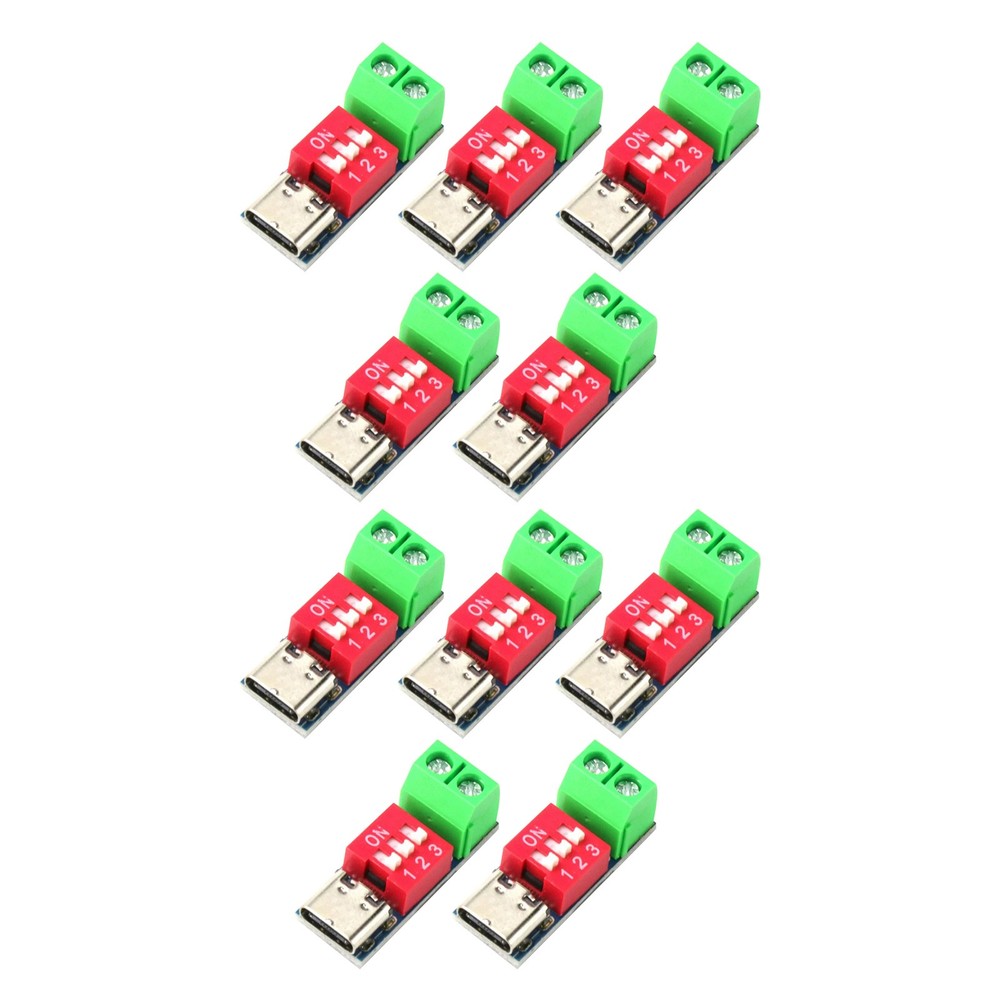 PD Trigger Board 10pcs Set USB-C 100W Adjustable Voltage 20V Max BC1.2 Protocol