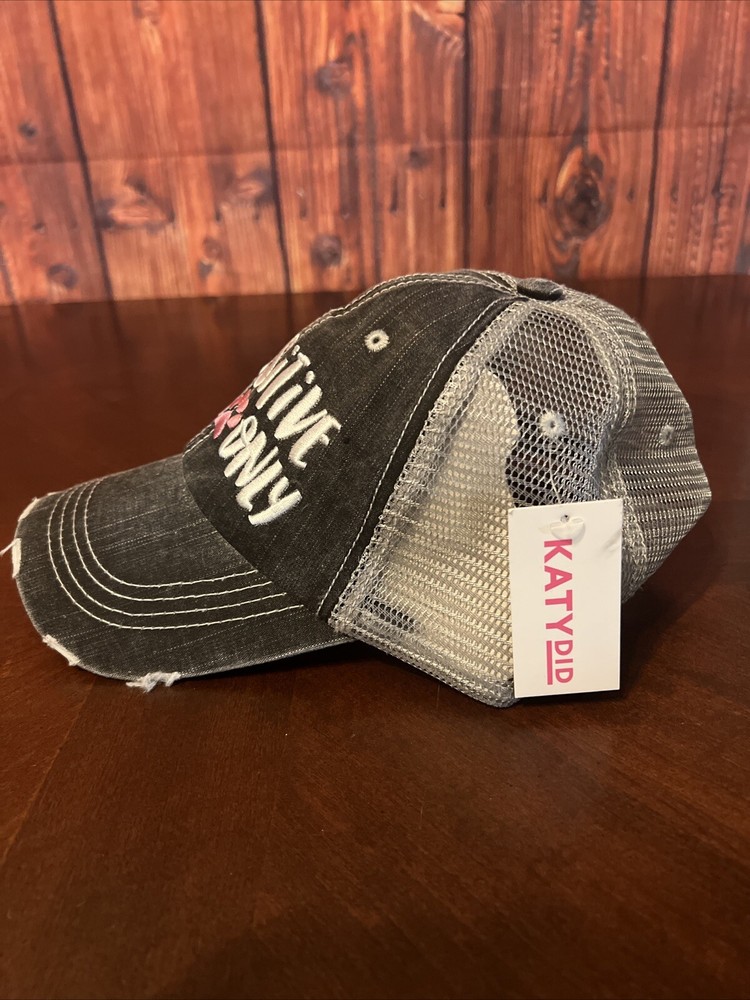 Women Pawsitive Vibes Only Baseball Cap, Washed Adjustable Distressed
