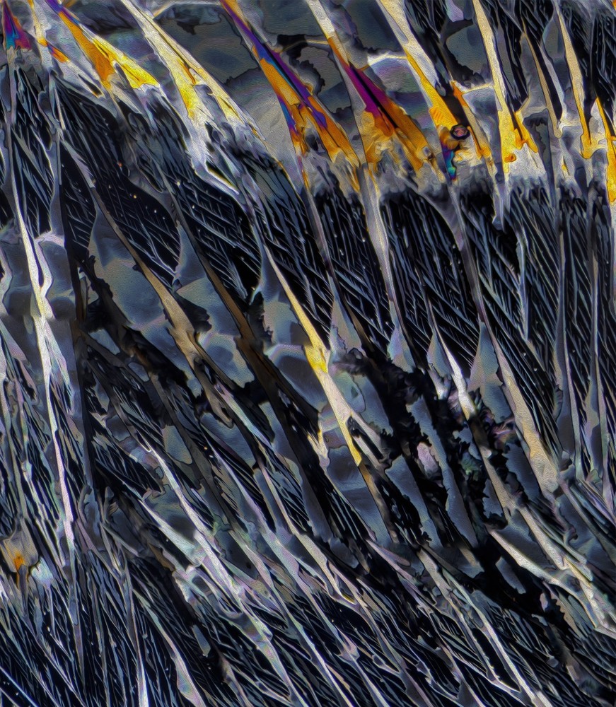 Microscope slide for polarization, SULFUR