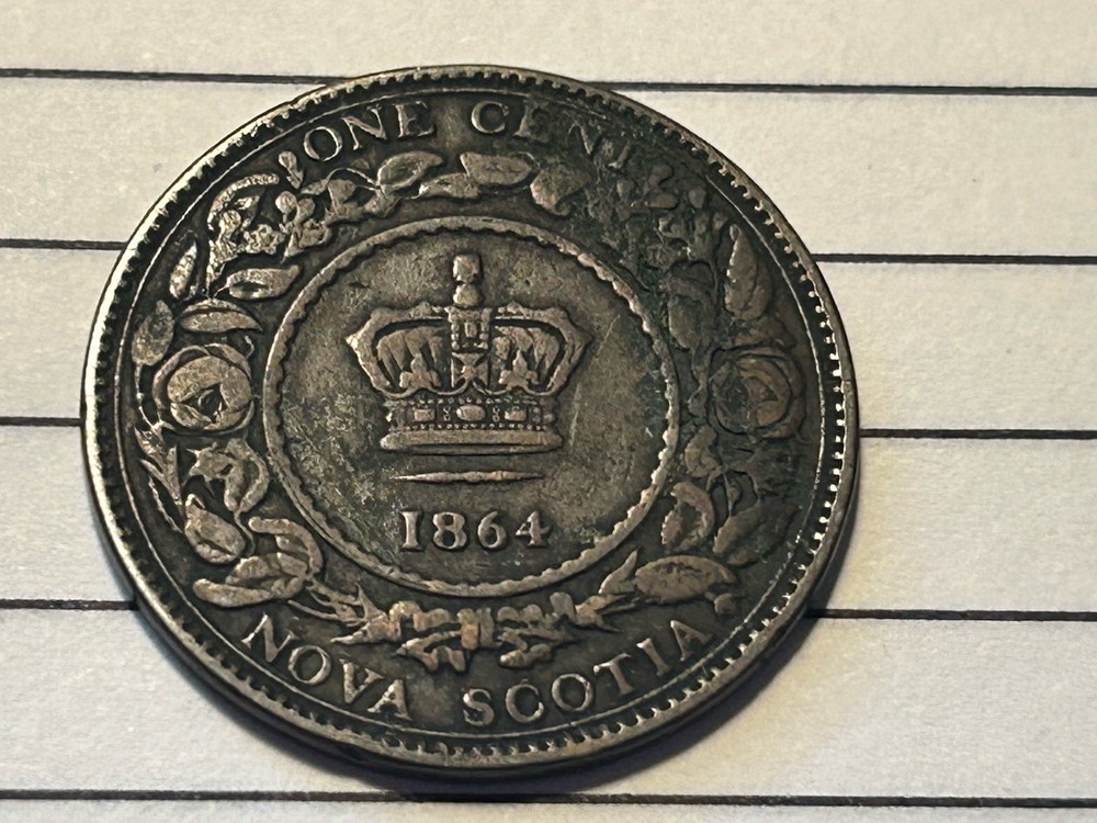 1864 Nova Scotia One Cent , Old World Coin