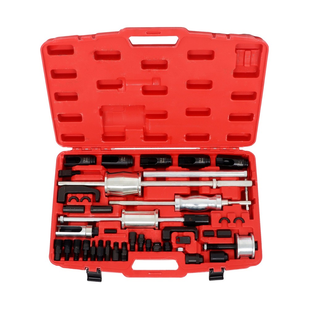 Engine Fuel Injector Extractor Slide Hammer Puller Adapter Tool Kit 40 Pieces
