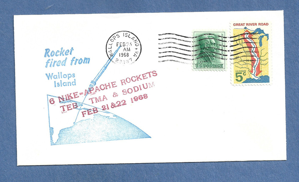 6 NIKE APACHE ROCKETS FIRED FEB 21,22,1968  WALLOPS SWANSON SPACE COVER