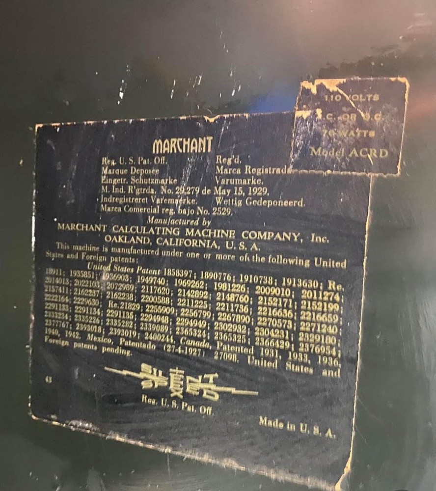 Vintage Marchant Adding Machine