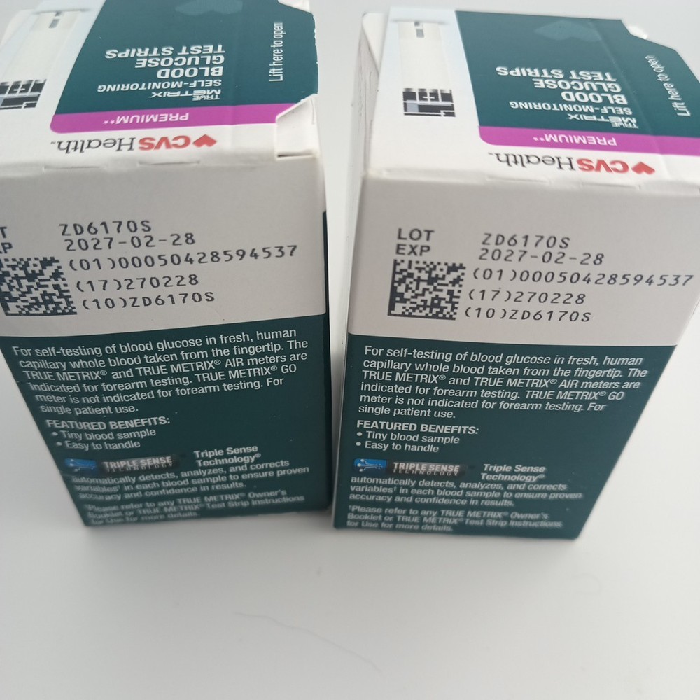 (2) CVS True Metrix Blood Glucose Test Strips, 60 Count 02/28/2026 FAST 📭 🚚§}