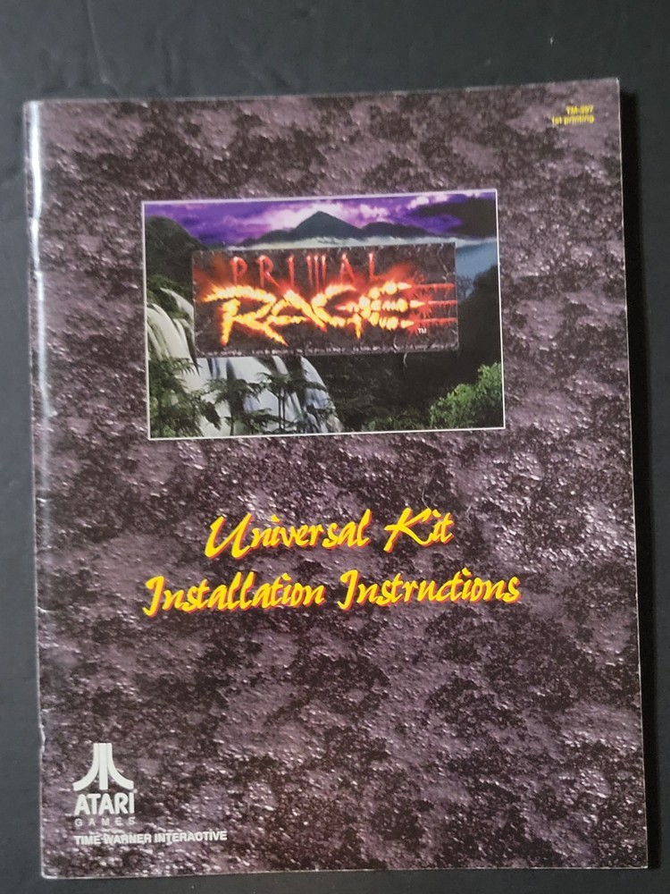 Vintage 1994 Original Atari Primal Rage Arcade Game Operator's Manual Schematics