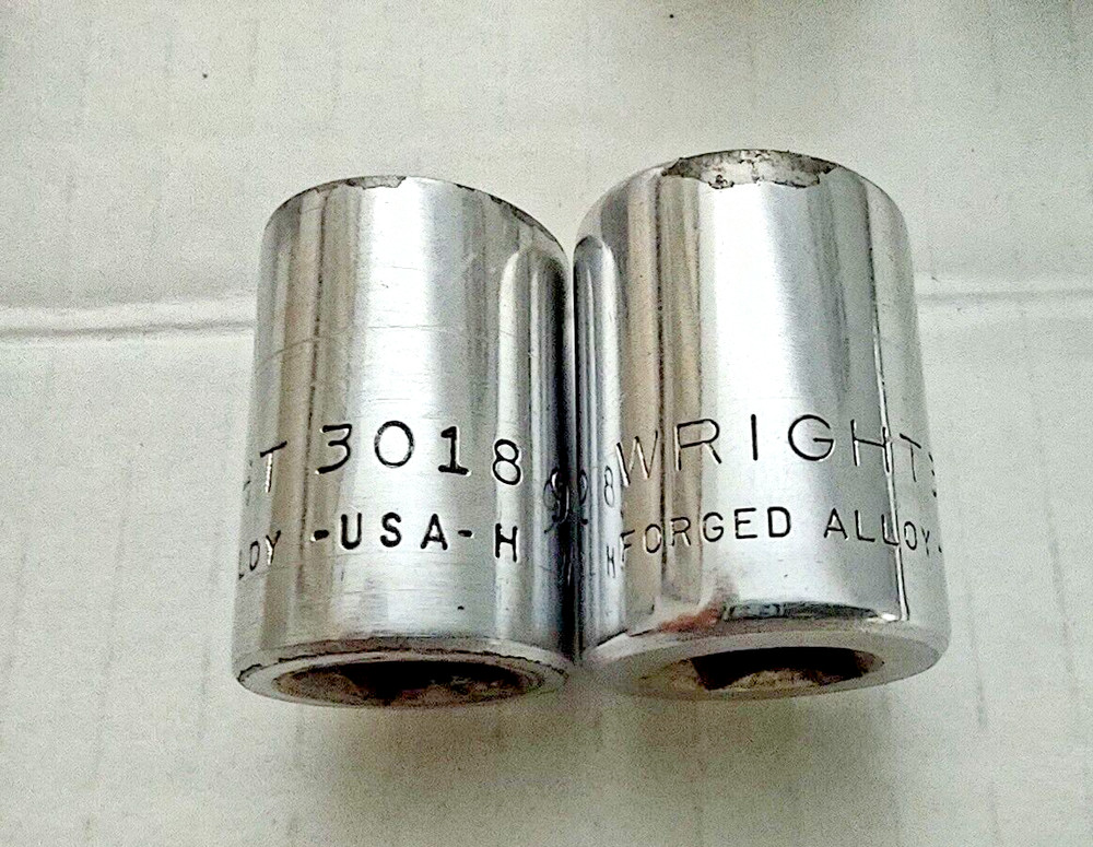 Wright Tool Forge Co Socket Set Extensions Standard 3/8 - 3/4 9 pc Vintage USA