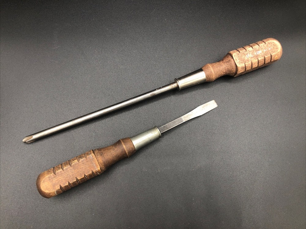 MAC Tools Vintage Screwdrivers #4 Super Phillips & 3/8" Flat Head Wood Handle