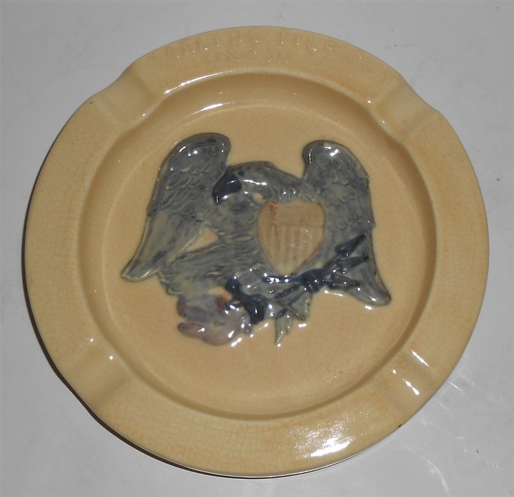 Vintage Carling Tile Company Macon, GA Eagle Shield Arrows Ashtray