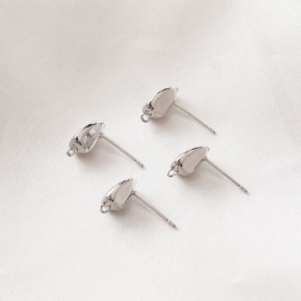 6pcs Gold/Silver Oval Bean Earring Post,Geometry Irregular Hammered Stud Earring