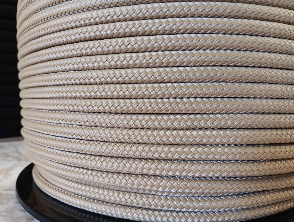 1/4 x 150 ft. Double Braid-Yacht Braid polyester rope. Tan