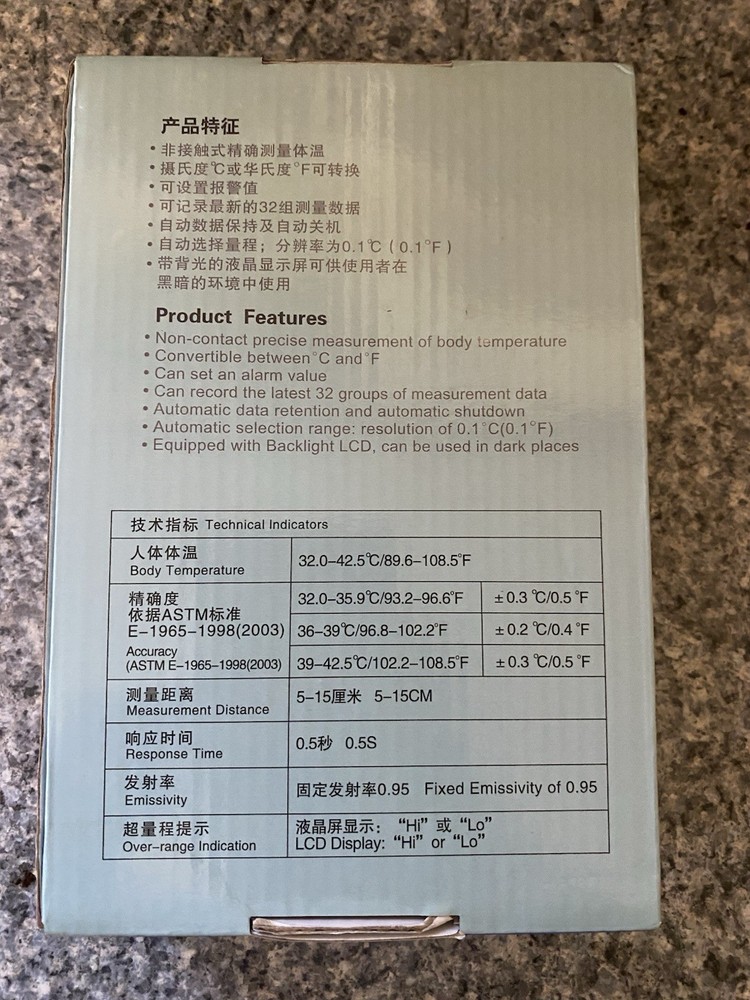 Forehead Reader Baby Child Thermometer