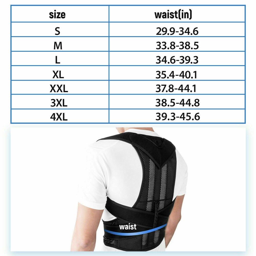 Comfortable Upper and Back Brace Adjustable Back Straightener Support for Unisex
