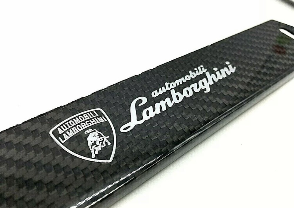 100% Real Carbon Fiber License Plate Frame - Lamborghini