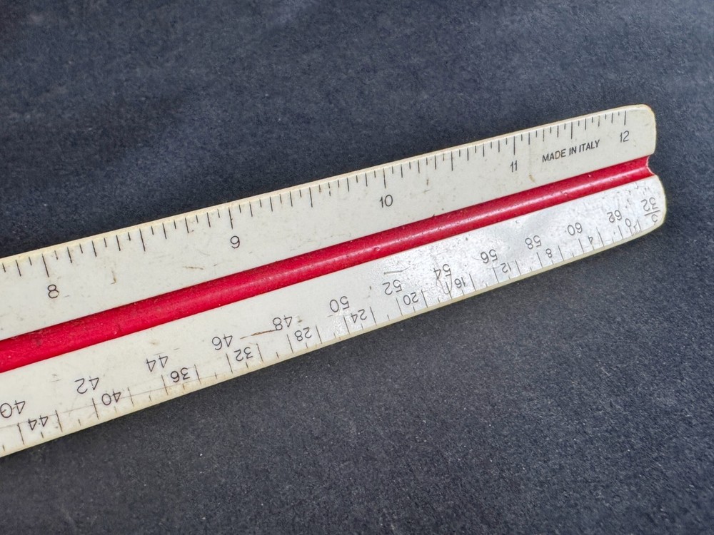VINTAGE TECNOSTYL TRIANGLE DIVIDED RULE RULER MEASURE