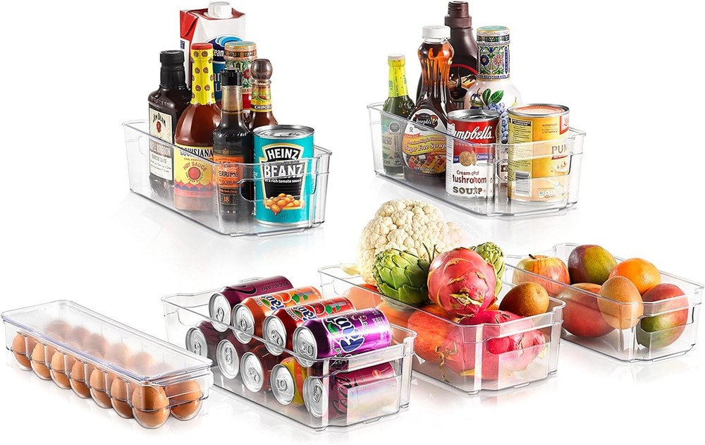 NutriChef NCFO66 6-Piece Refrigerator Organizer Bins (Open Box)