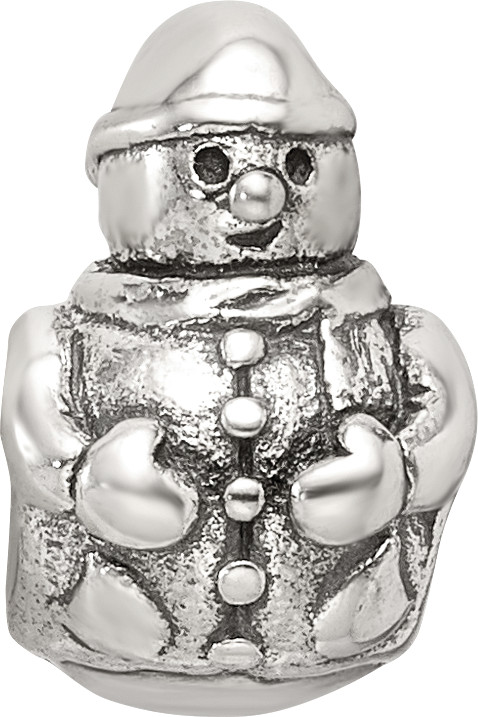 Silver Reflections Snowman Bead QRS296