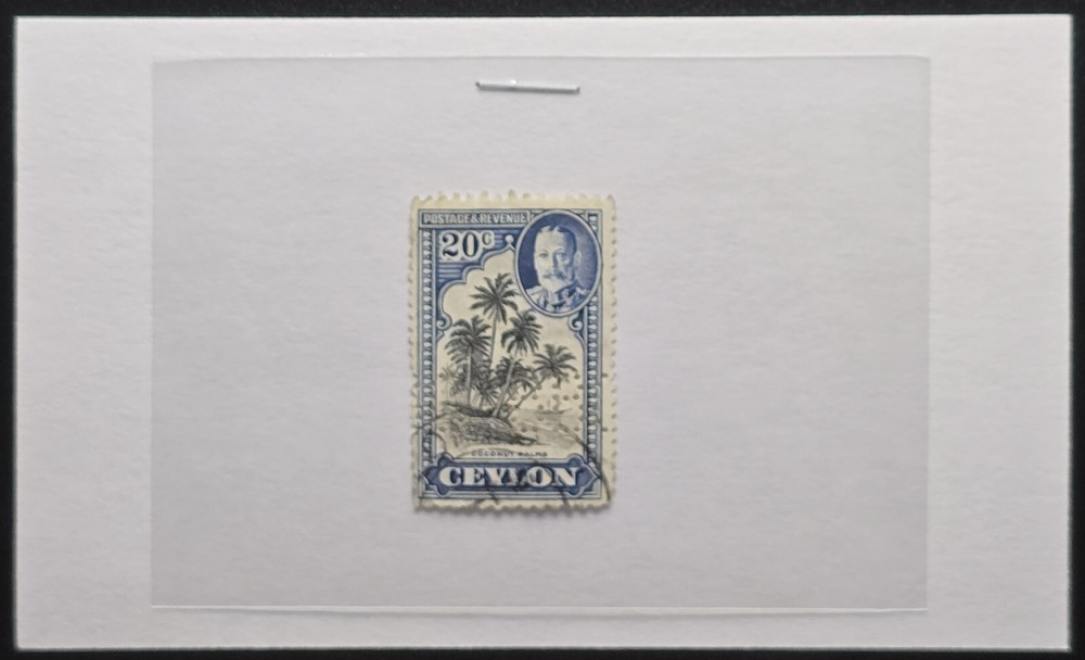 Ceylon, Scott #270, 20c King George V - BBC Perfin - Stamp