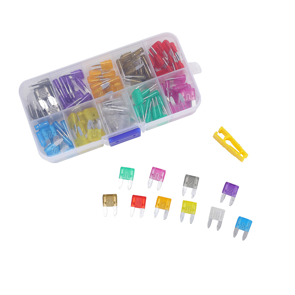 120PCS Micro Blade Fuse Assorted Kit Mixed Low Profile Mini Car Van Auto 5A-30A