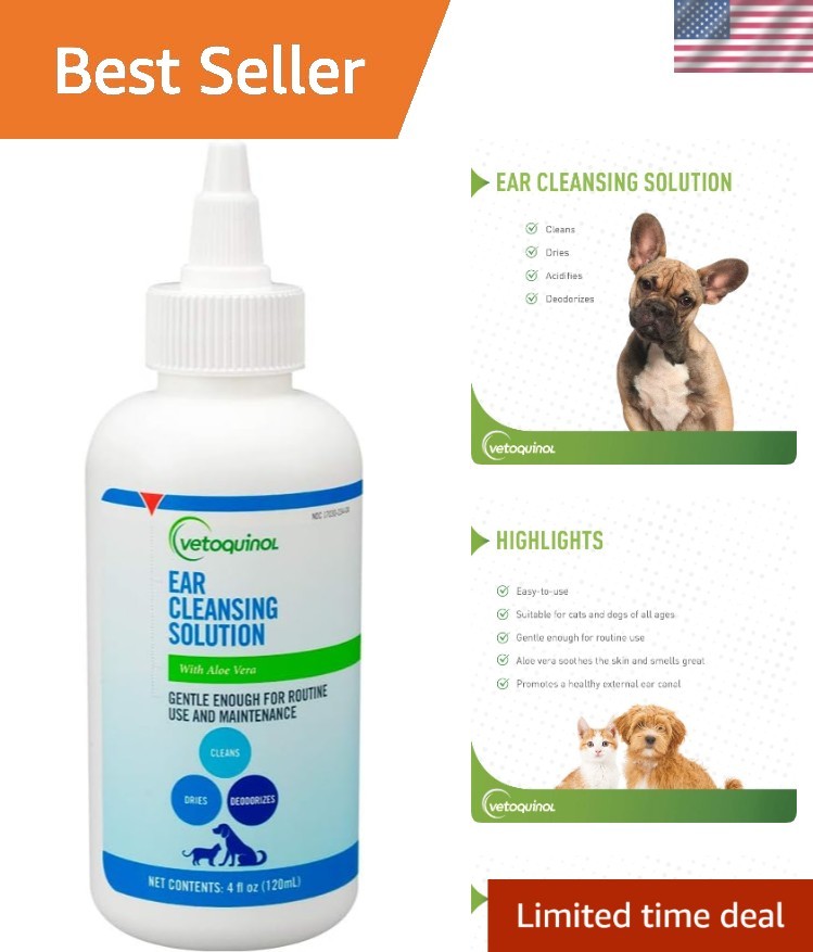 Ear Cleansing Solution - Gentle Cleaner to Remove Dirt & Debris - Easy-to-Use...
