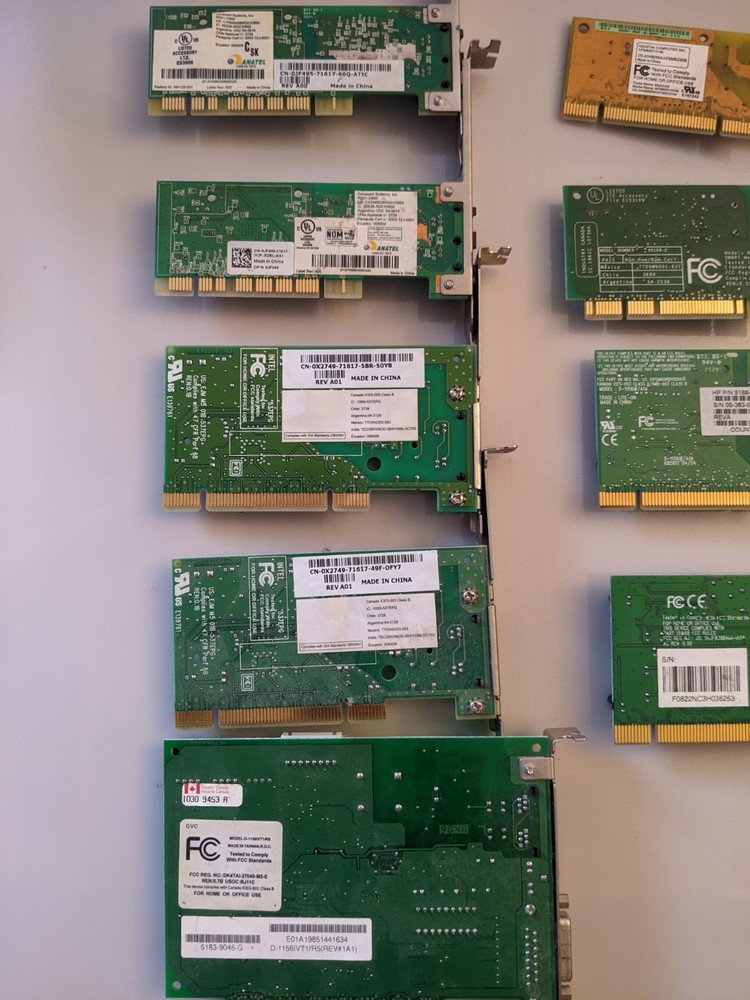 Set Of 17 Fax Data Modems. Not Tested.