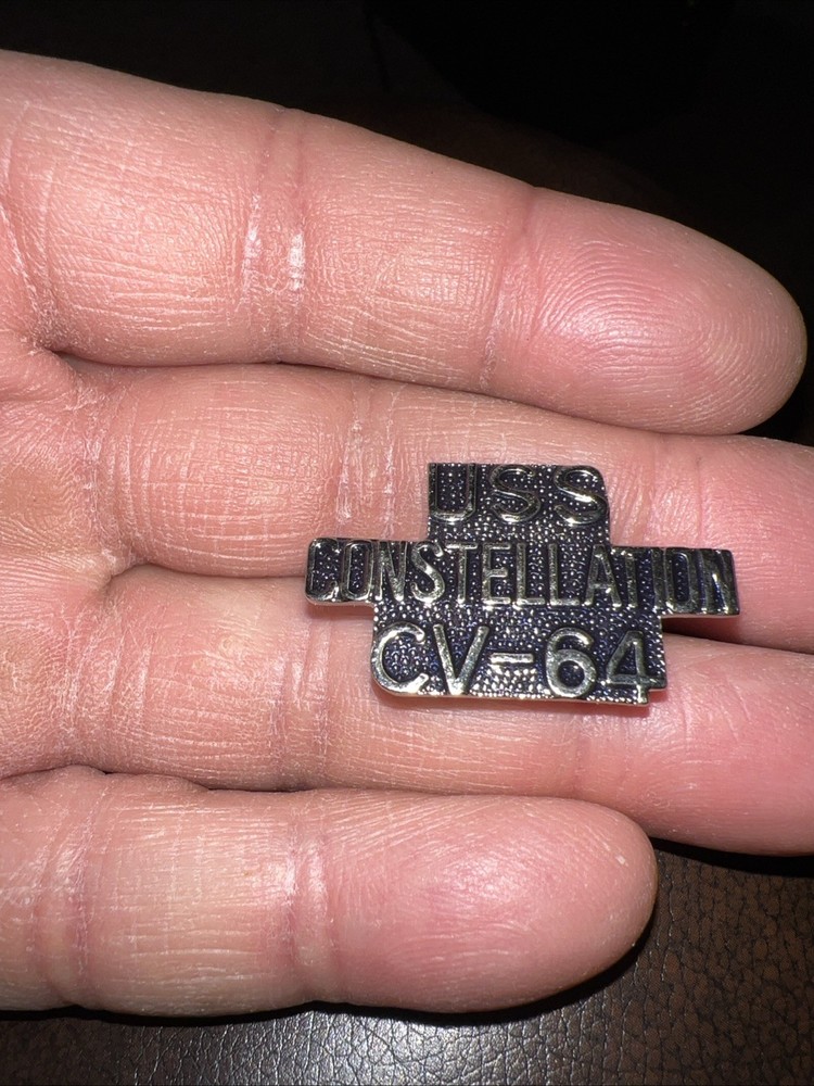 Military Hat | Lapel Pin: USS Constellation CV-64 Script Pin