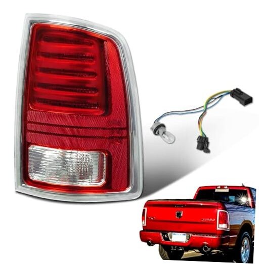 LED Tail Lights Compatible with 2013-2018 Dodge Chrome Red Right Passenger Side