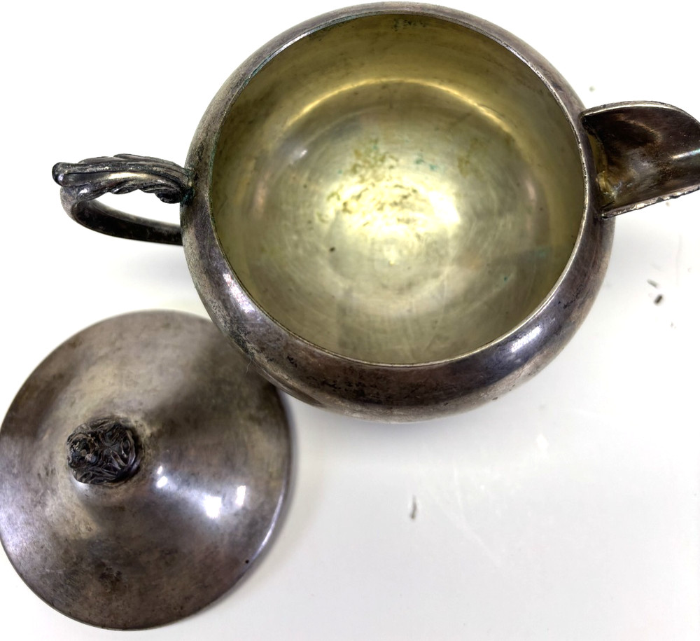 Leonard Silverplate Footed Creamer Pitcher With Lid