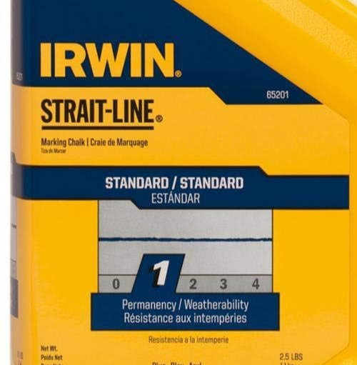 IRWIN Tools STRAIT-LINE 65201 Standard Marking Chalk, 2.5-pound, Blue (65201)