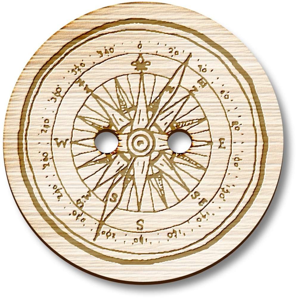 'Scout Compass' Wooden Buttons (BT025392)