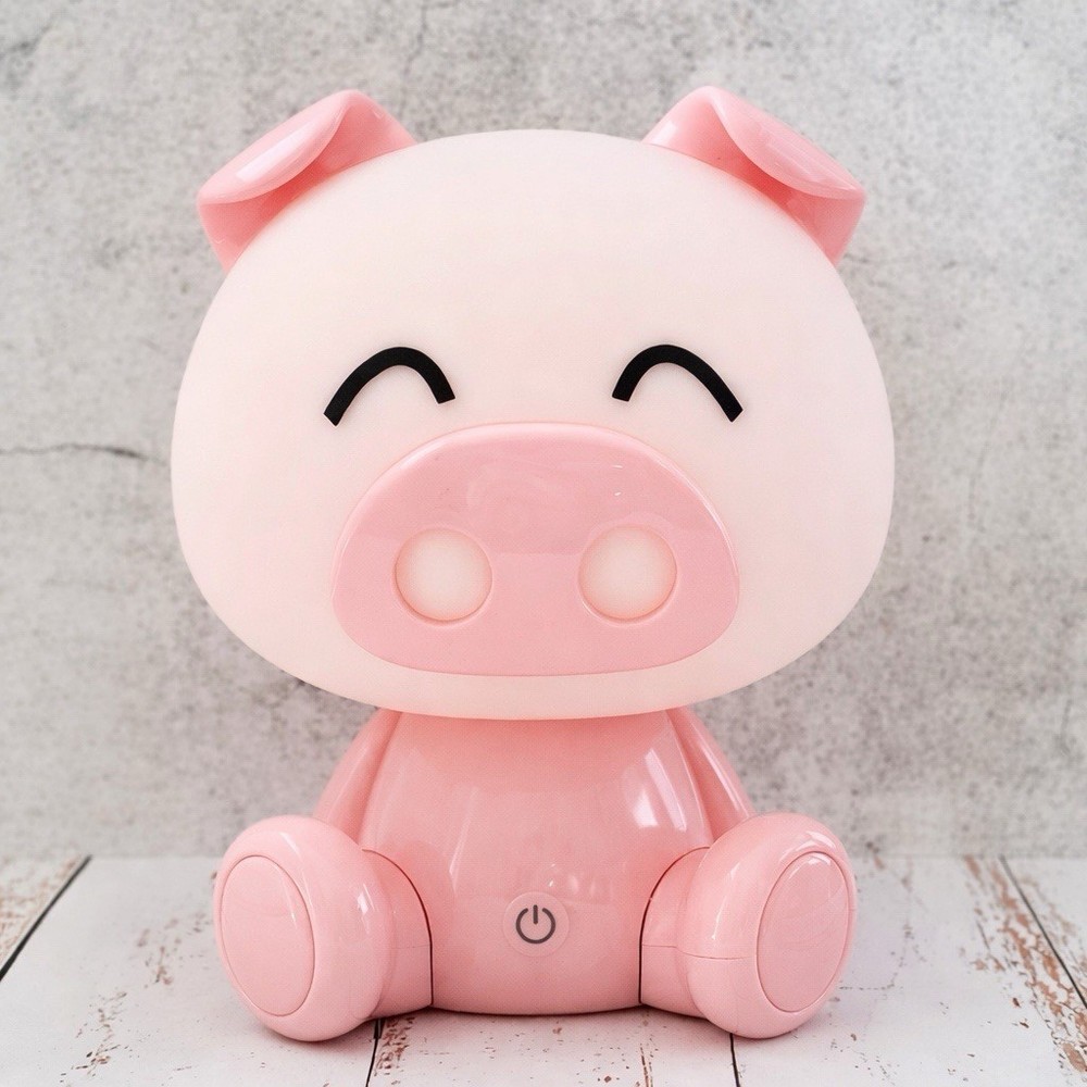 Cute LED Pig Night Light Touch Sensor 3 Level Brightness Kids Bedside Lamp
