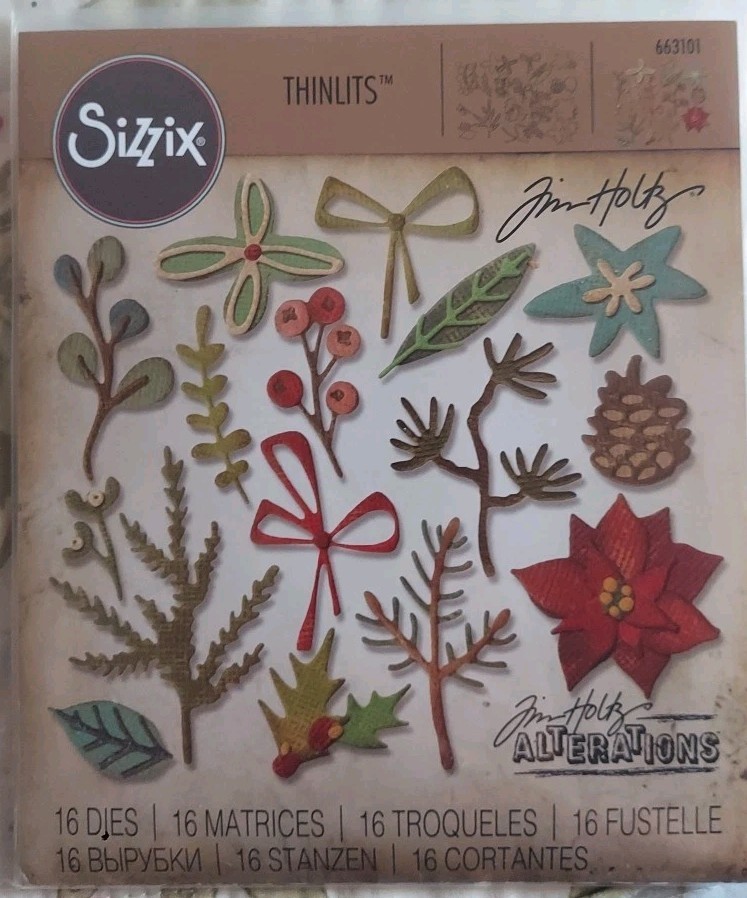 Sizzix Thinlits Tim Holtz  Funky Festive 16 Dies Set NIP