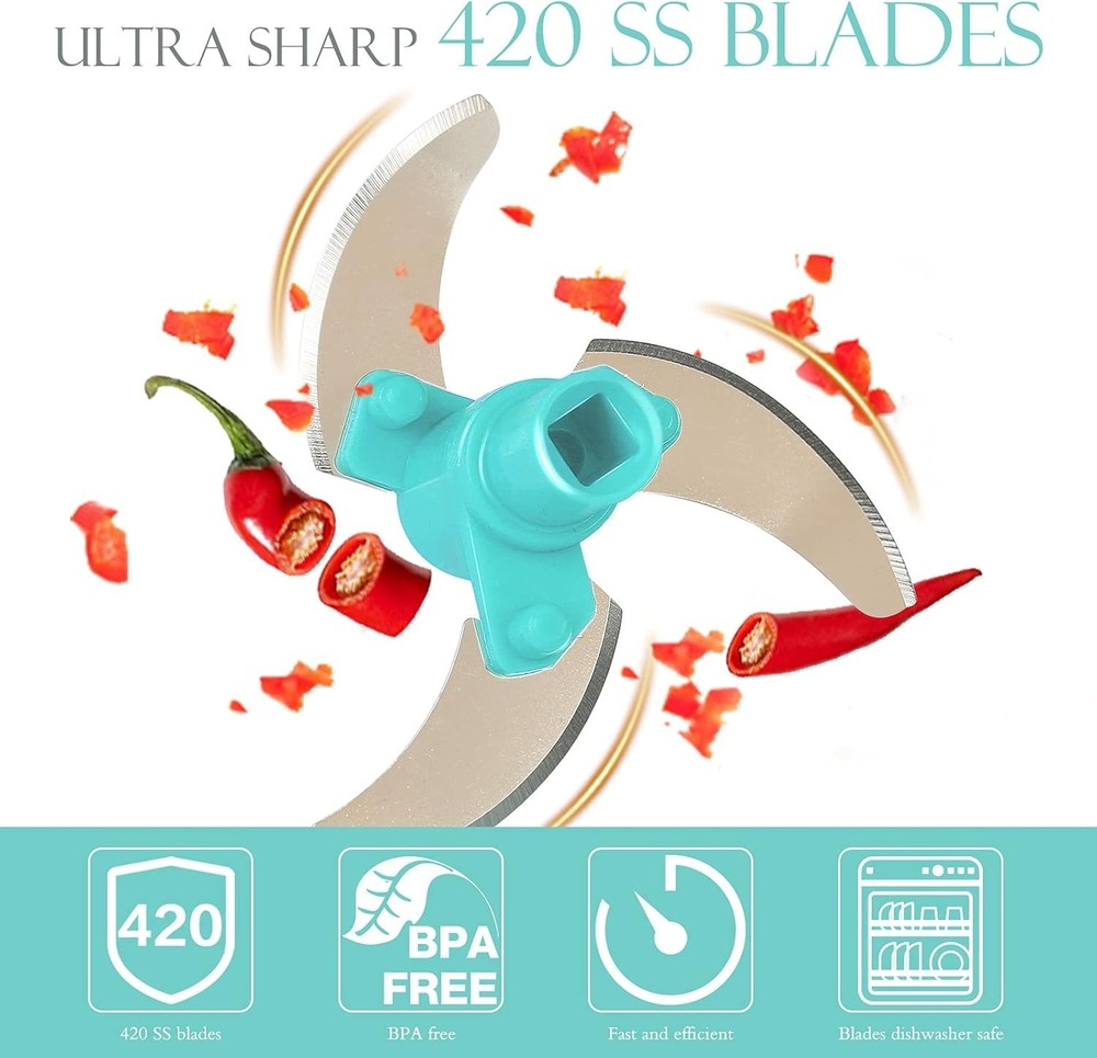 Manual Food Processor Vegetable Chopper, Portable Hand Pull String Garlic Min...