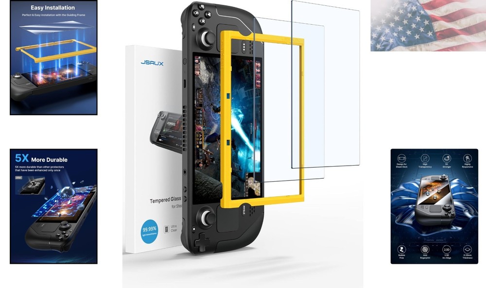 Easy Install 2-Pack Screen Protector for Steam Deck - Scratch Resistant 9H Glass