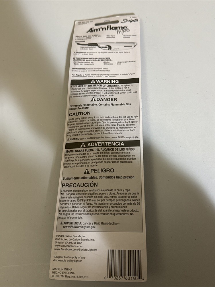 Scripto Aim N Flame Max Flexible Lighter Grey