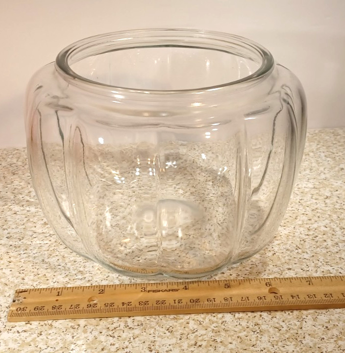 Clear Glass Pumpkin Bowl 5" Tall