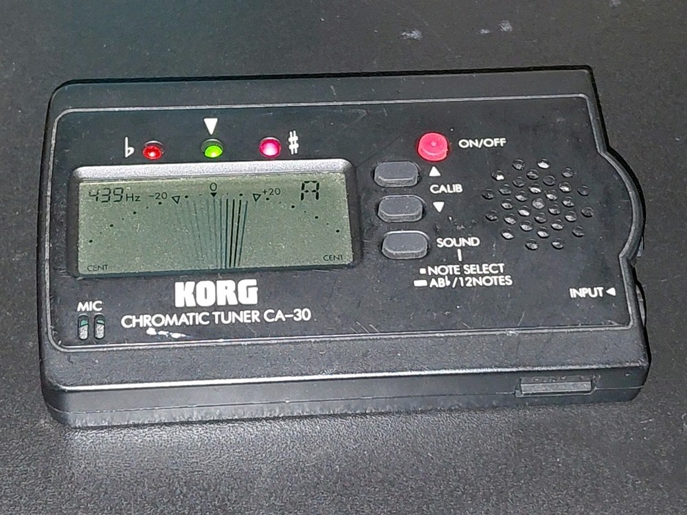 Korg Chromatic Tuner CA-30 Black LCD Display Jack Input Calibration Tested