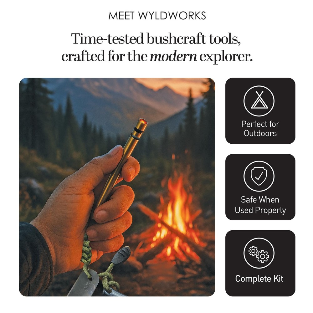 Fire Piston - Ferro Rod - 2 in 1 - Fire Piston Fire Starter Kit - Fire Starte...