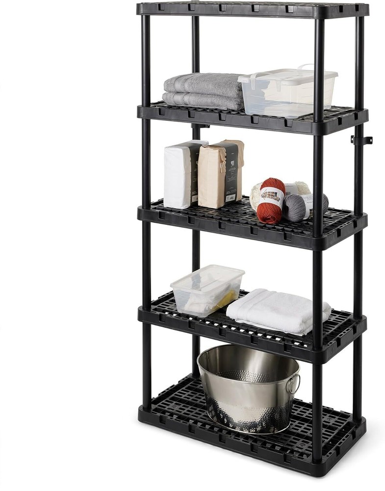 5 Shelf Ventilated Storage Unit Organizer System Basement Kitchen Bathroom 72"H