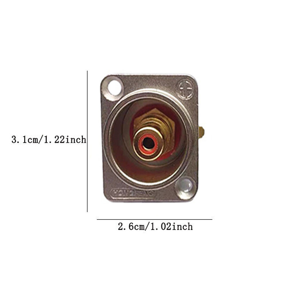 4XSilvery Female RCA Panel Mount Socket Connector Base Plate Welding Base Plated