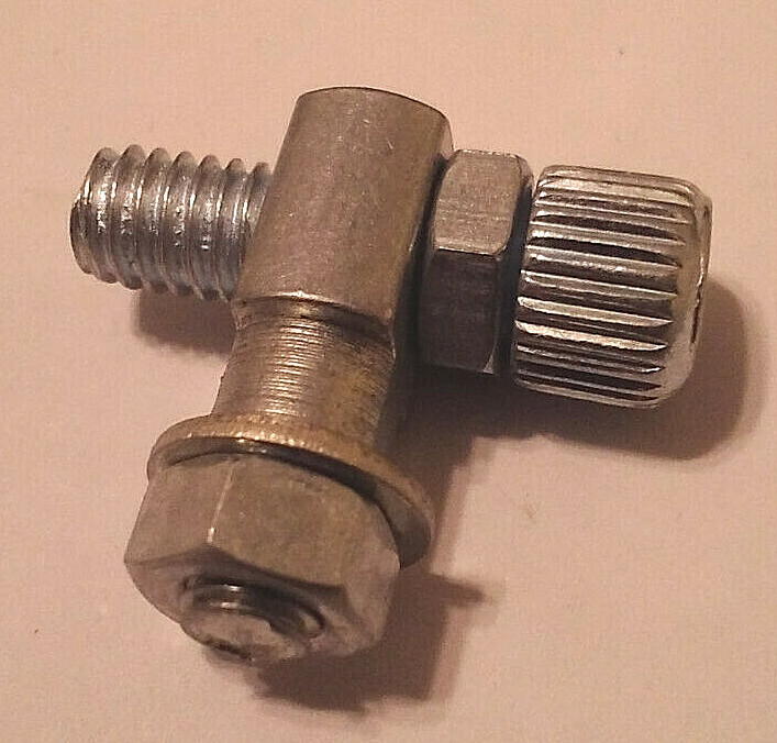 Bicycle brake cable steel BARREL ADJUSTER with mounting post silver oversized